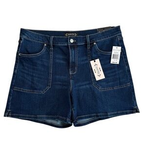 Nanette Lepore Belle High Rise Dark Blue Short Jeans Pants size 12